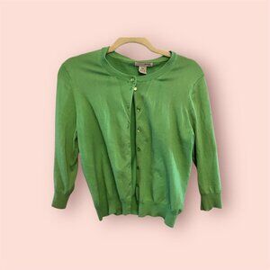 Lime Green Cardigan Sweater